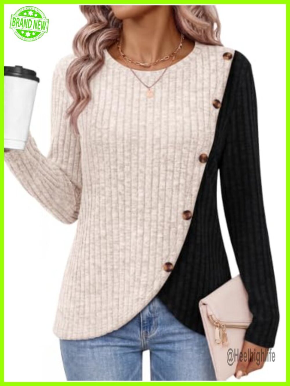 Long Sleeve Tunic Top Button Up Asymmetric Casual Fall Winter